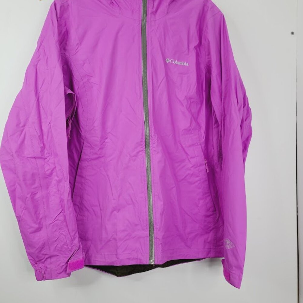Columbia Women's Purple Omni-Tech Waterproof Breathable Rain Jacket Size L - Picture 2 of 7
